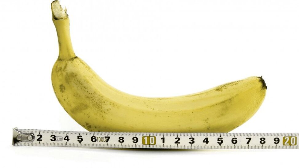 měření penisu po zvětšení gelem na příkladu banánu