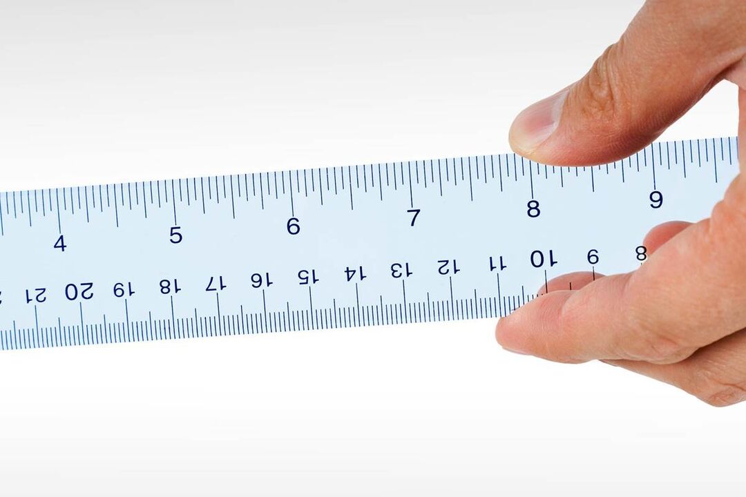 pravítko pro měření hlavy penisu před zvětšením