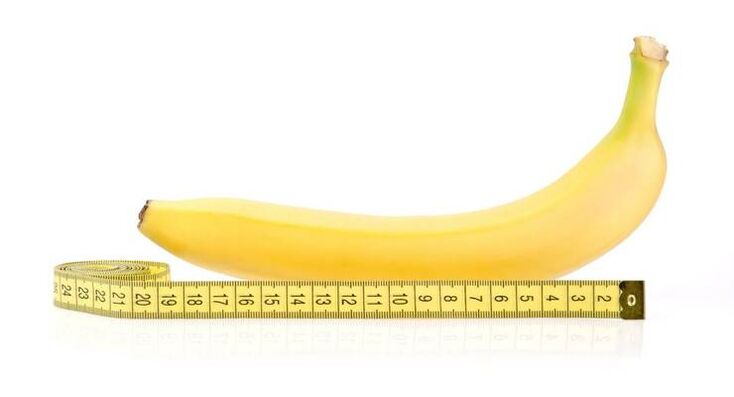 měření penisu před zvětšením na příkladu banánu